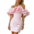 Afra | Women Cocktail Dress With Lace Bodice And Satin Skirt | Party Style