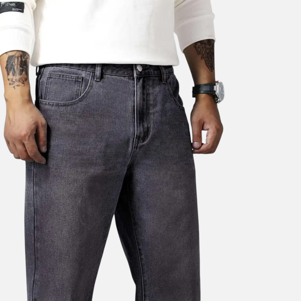 Aiden | Men's Denim Jeans With Pockets And Exposed Seams | Casual