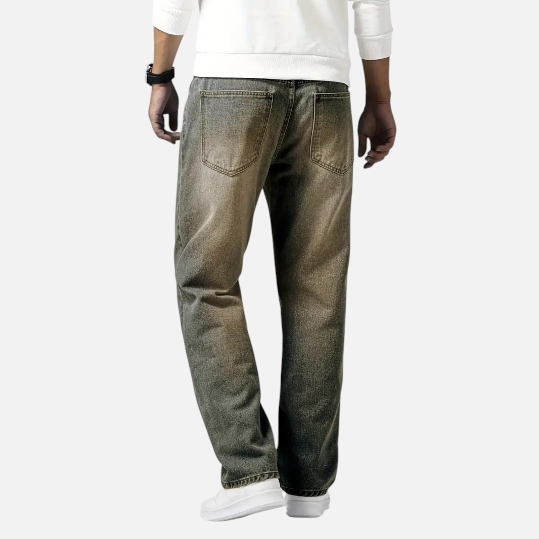 Aiden | Men's Denim Jeans With Pockets And Exposed Seams | Casual