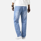 Aiden | Men's Denim Jeans With Pockets And Exposed Seams | Casual