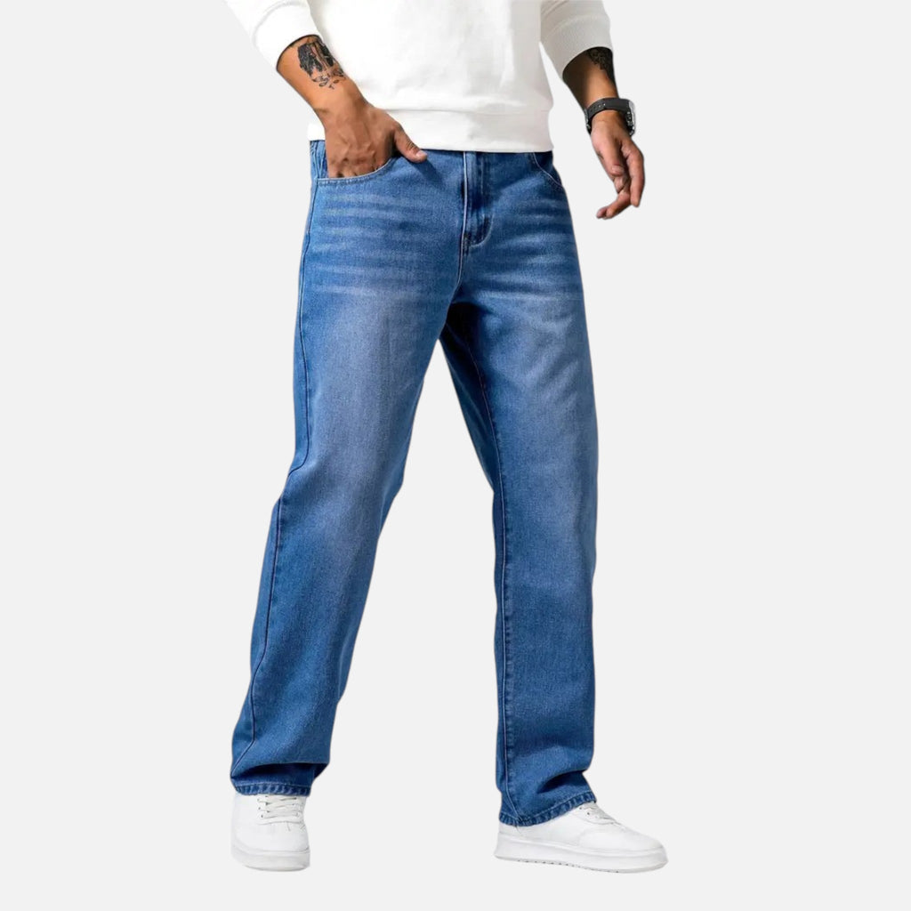 Aiden | Men's Denim Jeans With Pockets And Exposed Seams | Casual