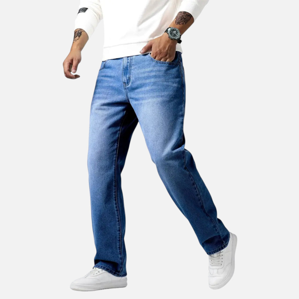 Aiden | Men's Denim Jeans With Pockets And Exposed Seams | Casual