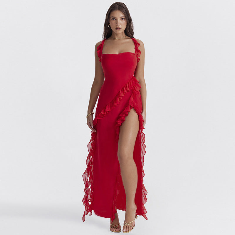 Alaia | Women’s Asymmetrical Ruffle Graduation Dress | Summer Gown