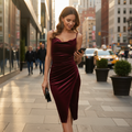 Alicia | Women Velvet Cocktail Dress With Fitted Bodice And Flared Skirt | Party Style