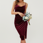 Alicia | Women Velvet Cocktail Dress With Fitted Bodice And Flared Skirt | Party Style