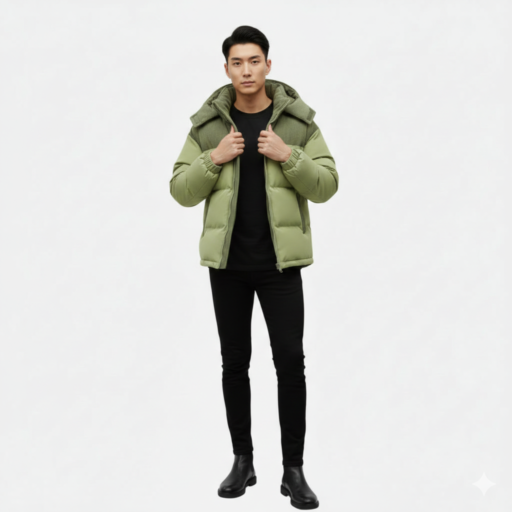 Archer | Men's Colour-Block Hooded Jacket With Hood | Winter