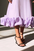 Ariana | Women’s Graduation Dress With Spaghetti Straps And Ruffle Hem | Elegant