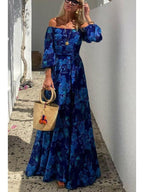 Aurelia | Women's Floral Dress With Off-Shoulder Neckline And Flowing Maxi Skirt