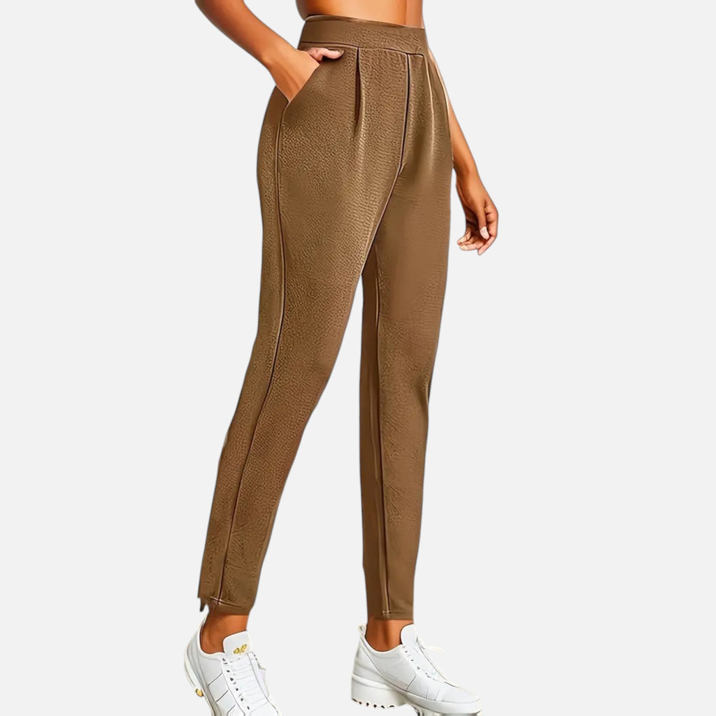 Ava | Women's  Plus Size Knit Trousers With Pockets And Slim Fit | Everyday