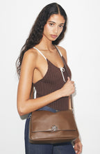 Ava | Women's Shoulder Bag With Leather Strap And Exposed Seams | Glamorous