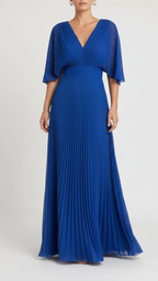 Aveline | Women's Day Dress With Pleated Skirt And V-Neckline