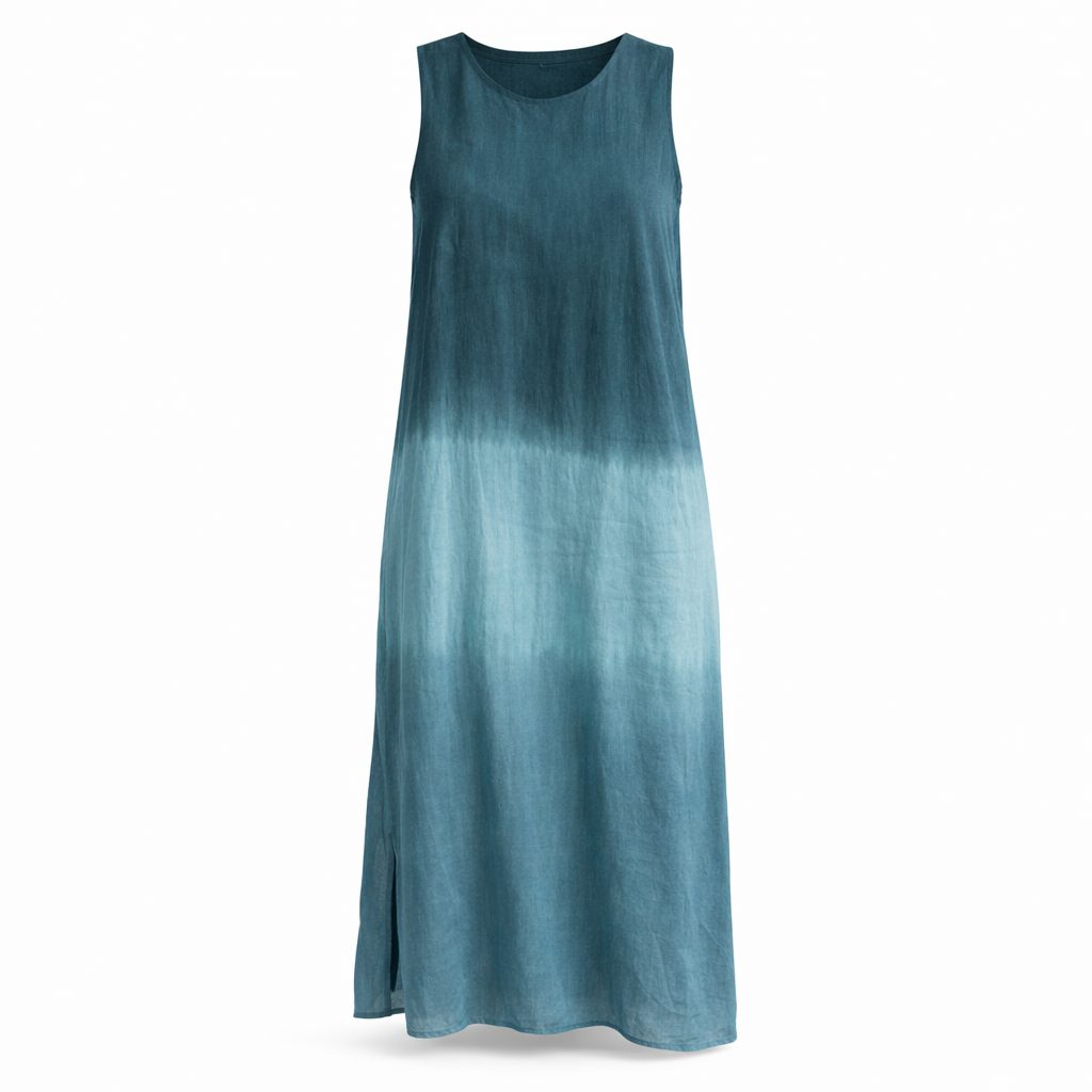 Briar | Women's Cotton Linen Day Dress With Side Split And Relaxed Maxi Silhouette | Casual