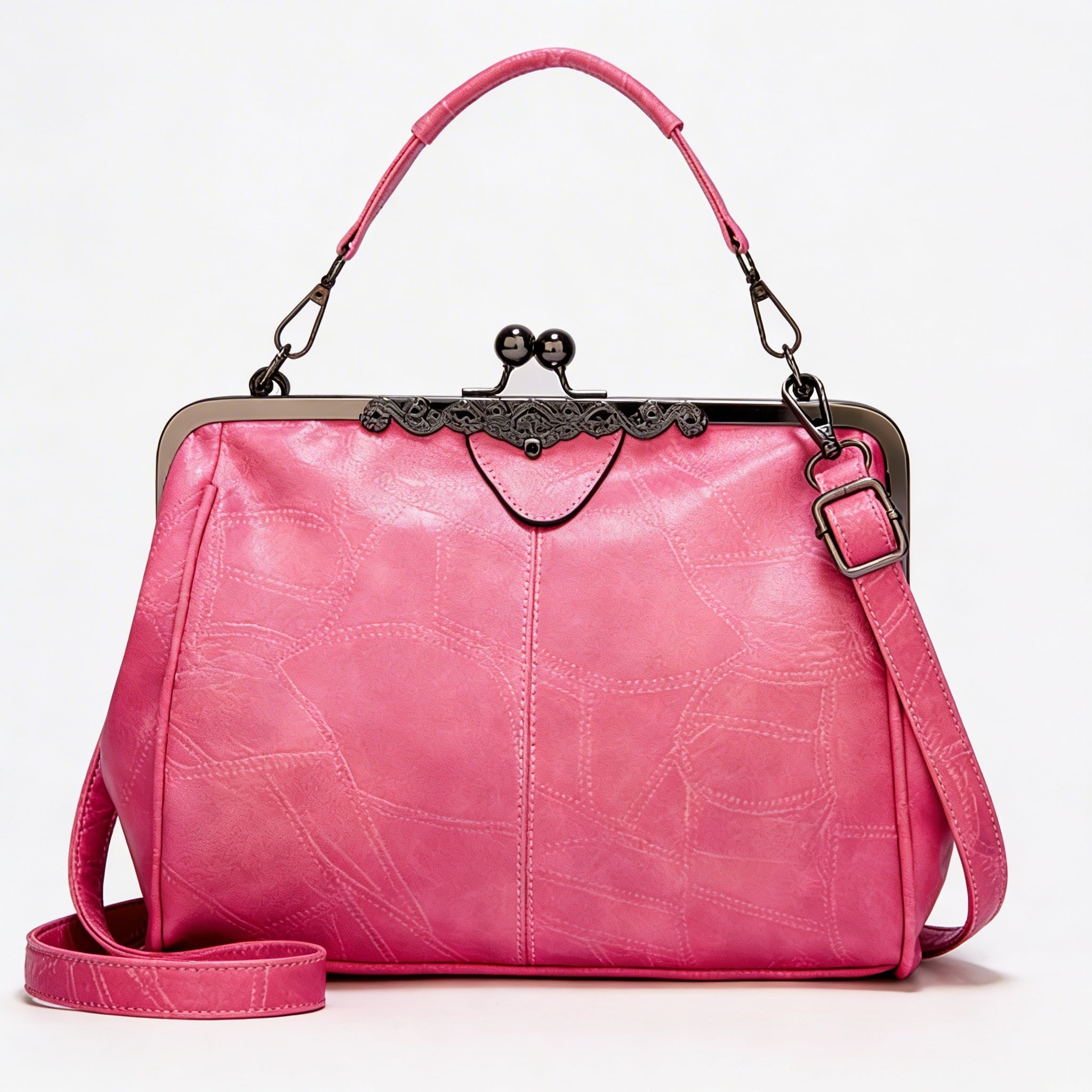 Camila | Women’s Crossbody Bag With Classic Clasp Closure And Contrast Stitch Detail | Retro