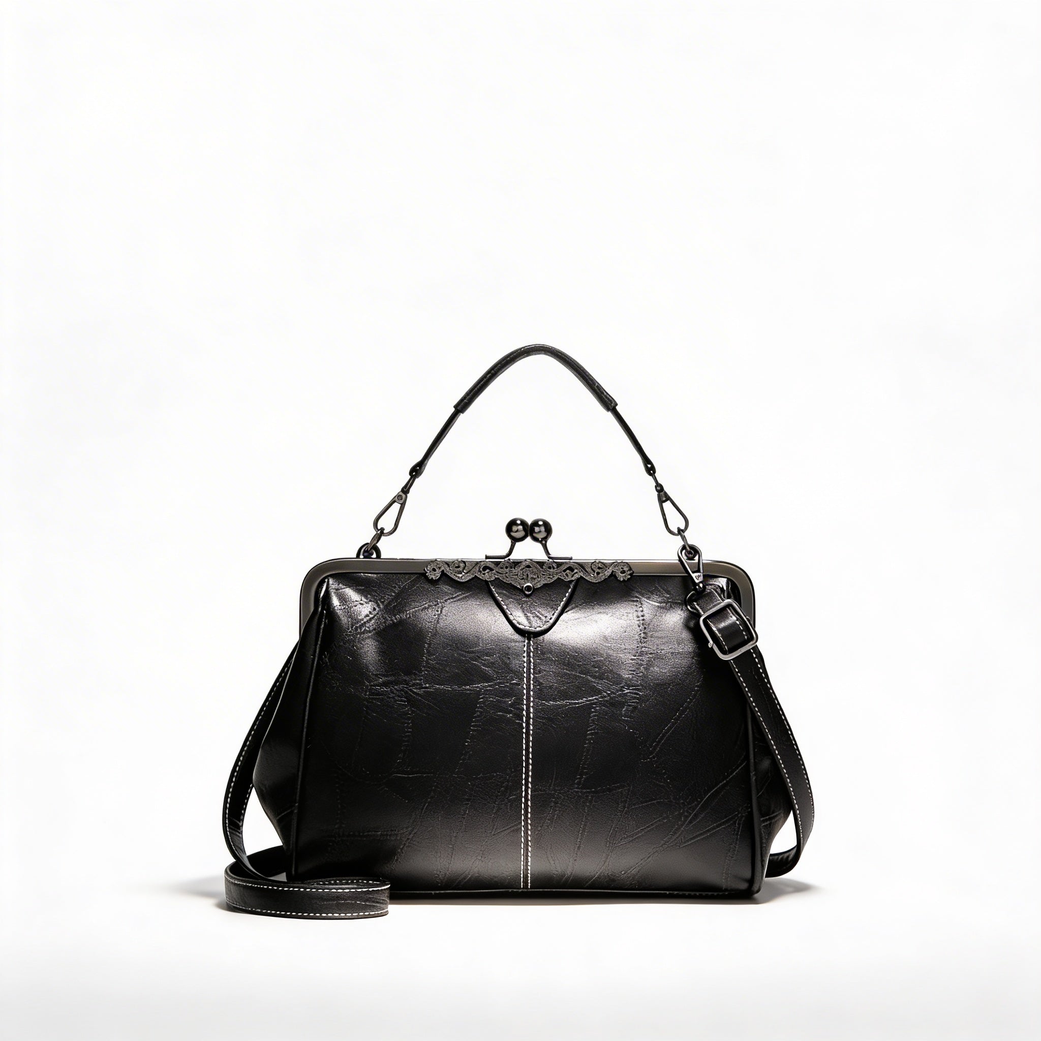 Camila | Women’s Crossbody Bag With Classic Clasp Closure And Contrast Stitch Detail | Retro