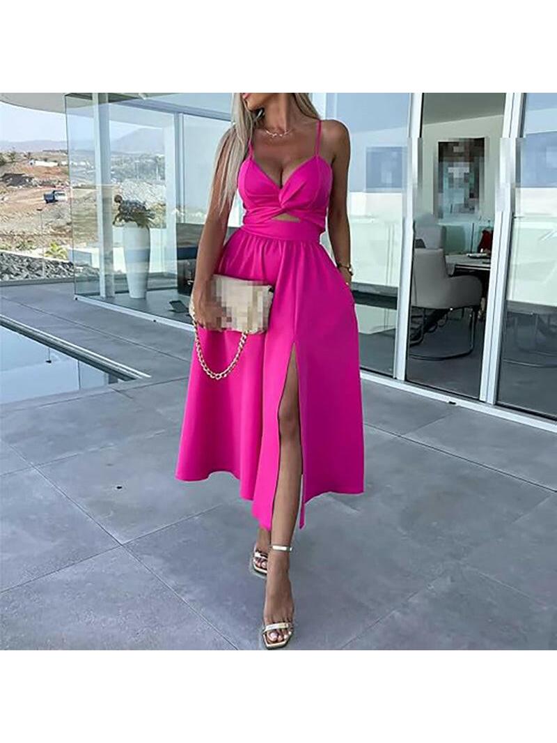 Camille | Women's Summer Dress With Sweetheart Neckline And Side Slit | Glamorous