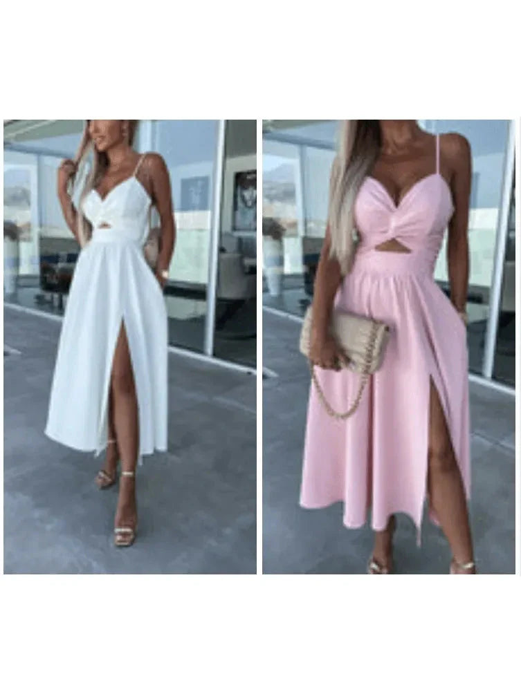 Camille | Women's Summer Dress With Sweetheart Neckline And Side Slit | Glamorous