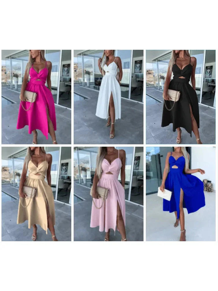 Camille | Women's Summer Dress With Sweetheart Neckline And Side Slit | Glamorous