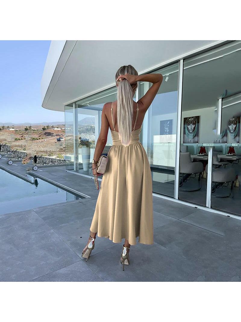 Camille | Women's Summer Dress With Sweetheart Neckline And Side Slit | Glamorous