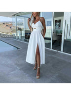 Camille | Women's Summer Dress With Sweetheart Neckline And Side Slit | Glamorous