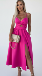 Camille | Women's Summer Dress With Sweetheart Neckline And Side Slit | Glamorous