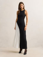 Candace | Women's Cocktail Dress With Halter Contrast Design And Elegant Maxi Silhouette | Party