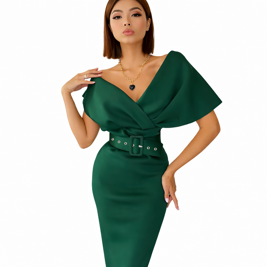 Catalina | Women Cocktail Dress With Lace Detail And Satin Finish | Party Style