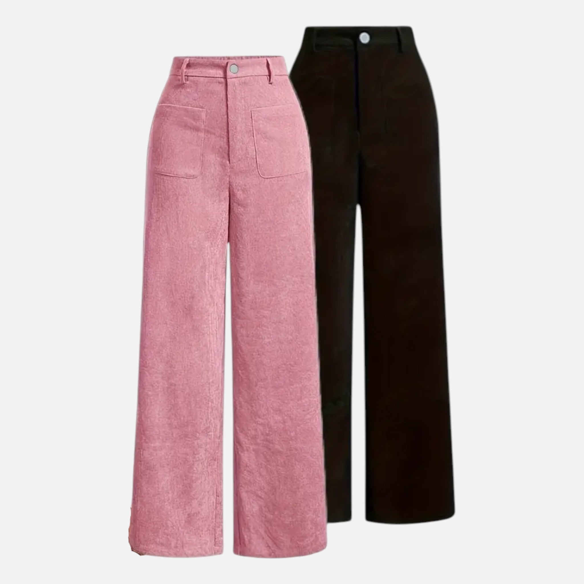 Charlotte | Women's Corduroy-Style Straight-Leg Trousers With Pockets | Modern