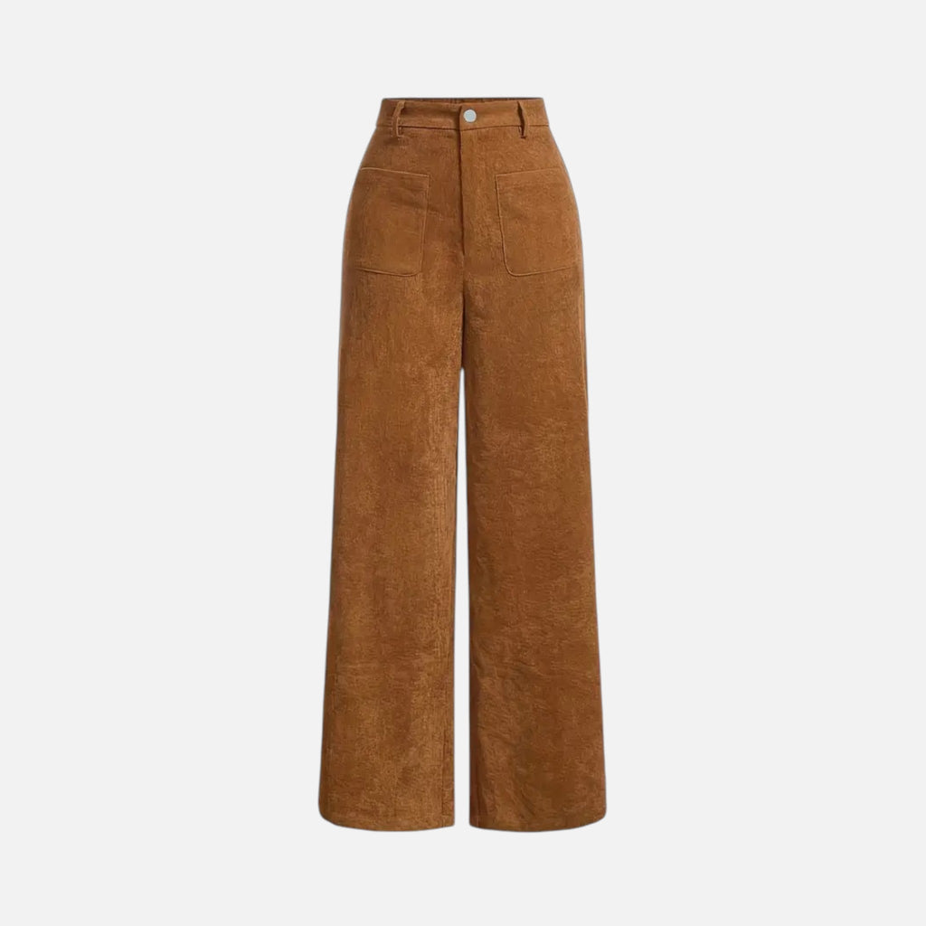 Charlotte | Women's Corduroy-Style Straight-Leg Trousers With Pockets | Modern