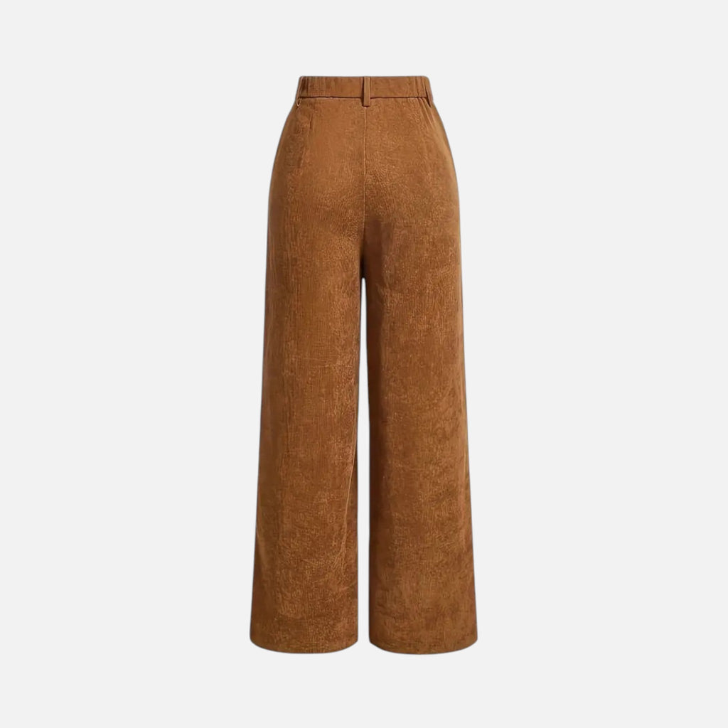 Charlotte | Women's Corduroy-Style Straight-Leg Trousers With Pockets | Modern