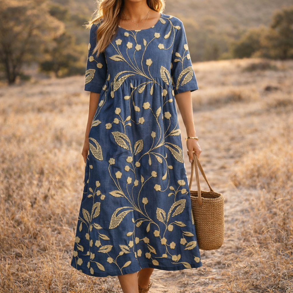 Clara | Women’s Formal Dress With Floral Embroidery And Relaxed Fit | Elegant