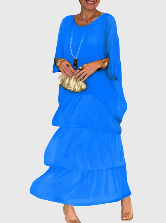 Clara | Women’s Formal Dress With Layered Ombre Skirt And Loose-Fit Top | Elegant