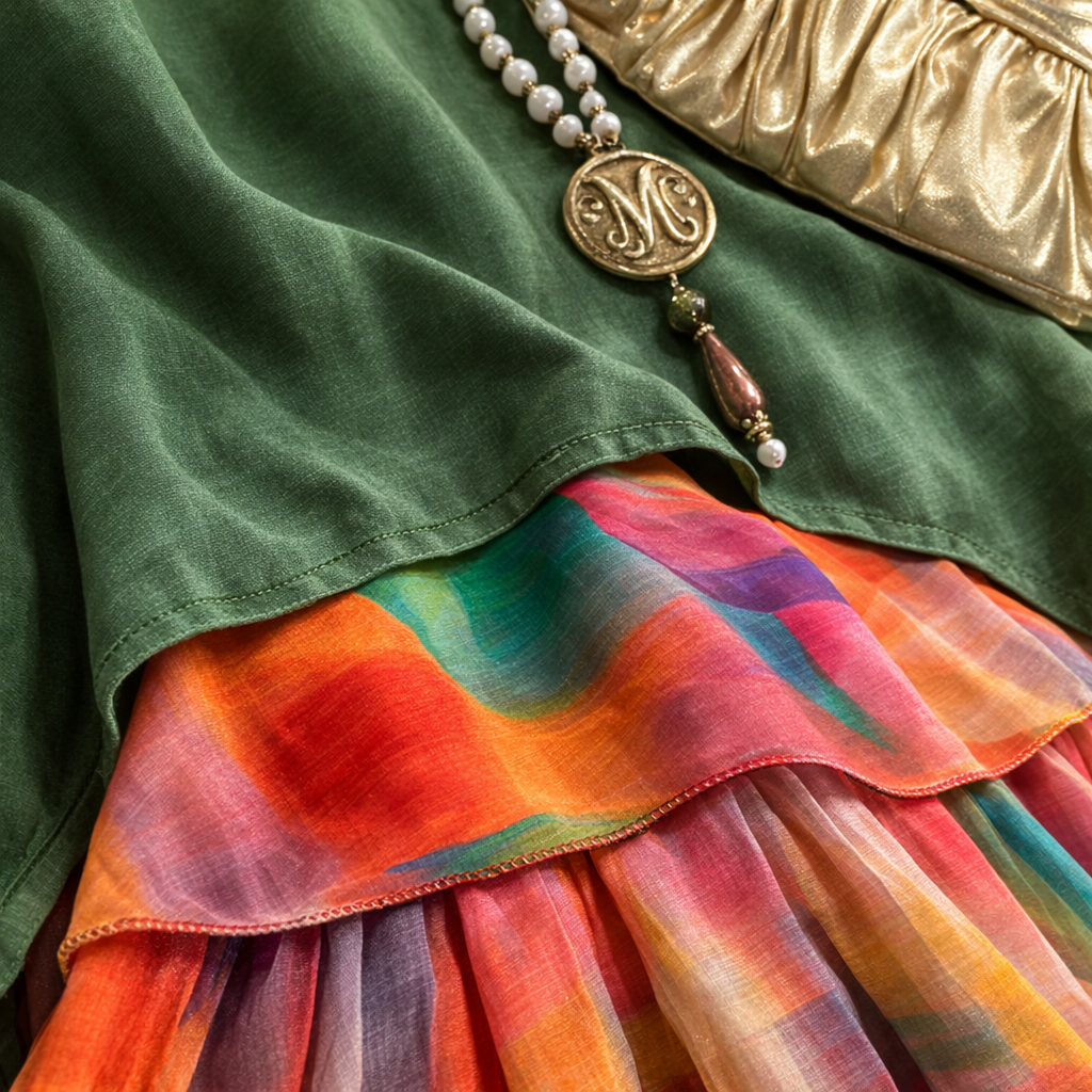 Clara | Women’s Formal Dress With Layered Ombre Skirt And Loose-Fit Top | Elegant