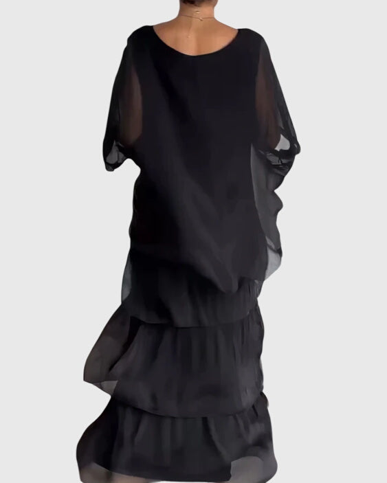 Clara | Women’s Formal Dress With Layered Ombre Skirt And Loose-Fit Top | Elegant