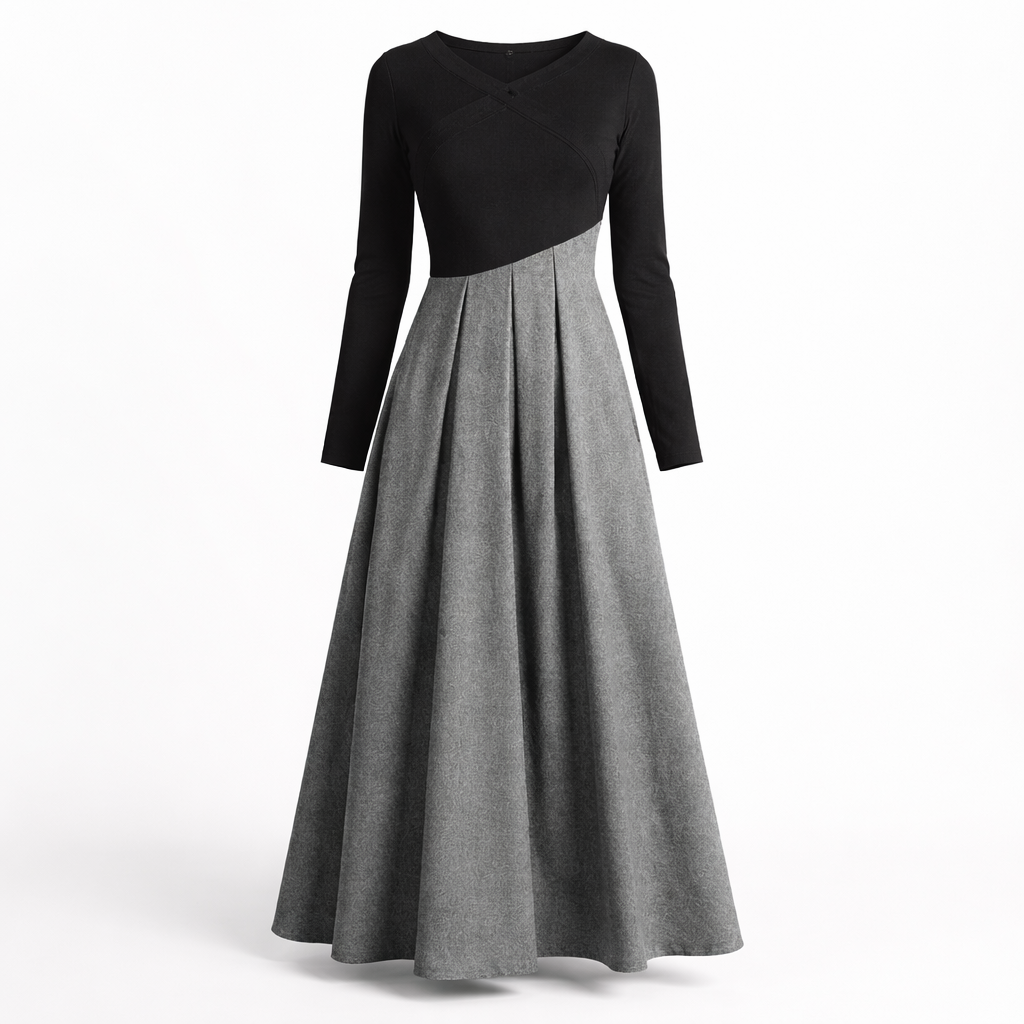 Clara | Women’s Formal Dress With Long Sleeves And Pleated Maxi Skirt | Elegant