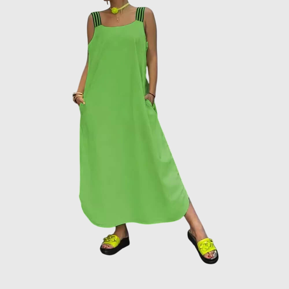 Clara | Women's Summer Day Dress With Strappy Sleeveless Design And Relaxed Maxi Silhouette | Casual