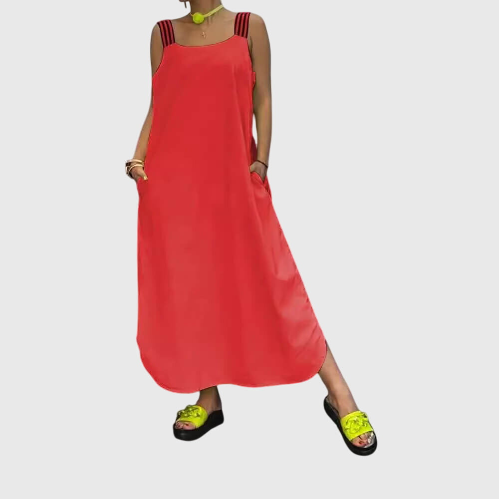 Clara | Women's Summer Day Dress With Strappy Sleeveless Design And Relaxed Maxi Silhouette | Casual
