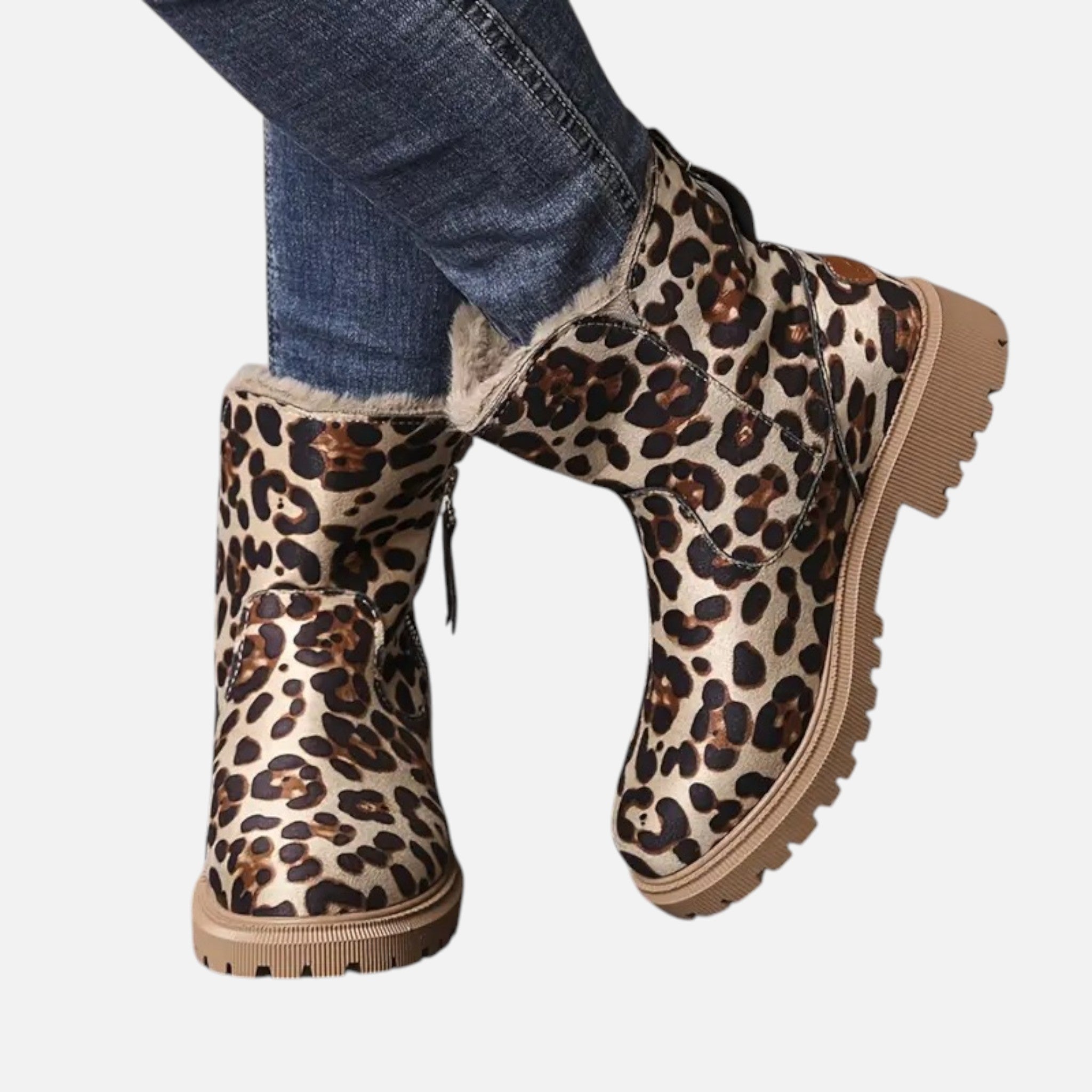 Elara | Women's Fleece-Lined Boots With Fur Trim And Slip On Design | Cozy