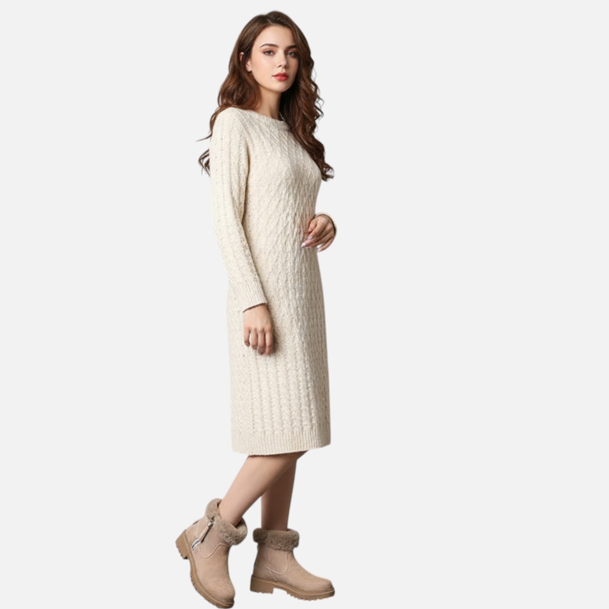 Elara | Women's Fleece-Lined Boots With Fur Trim And Slip On Design | Cozy