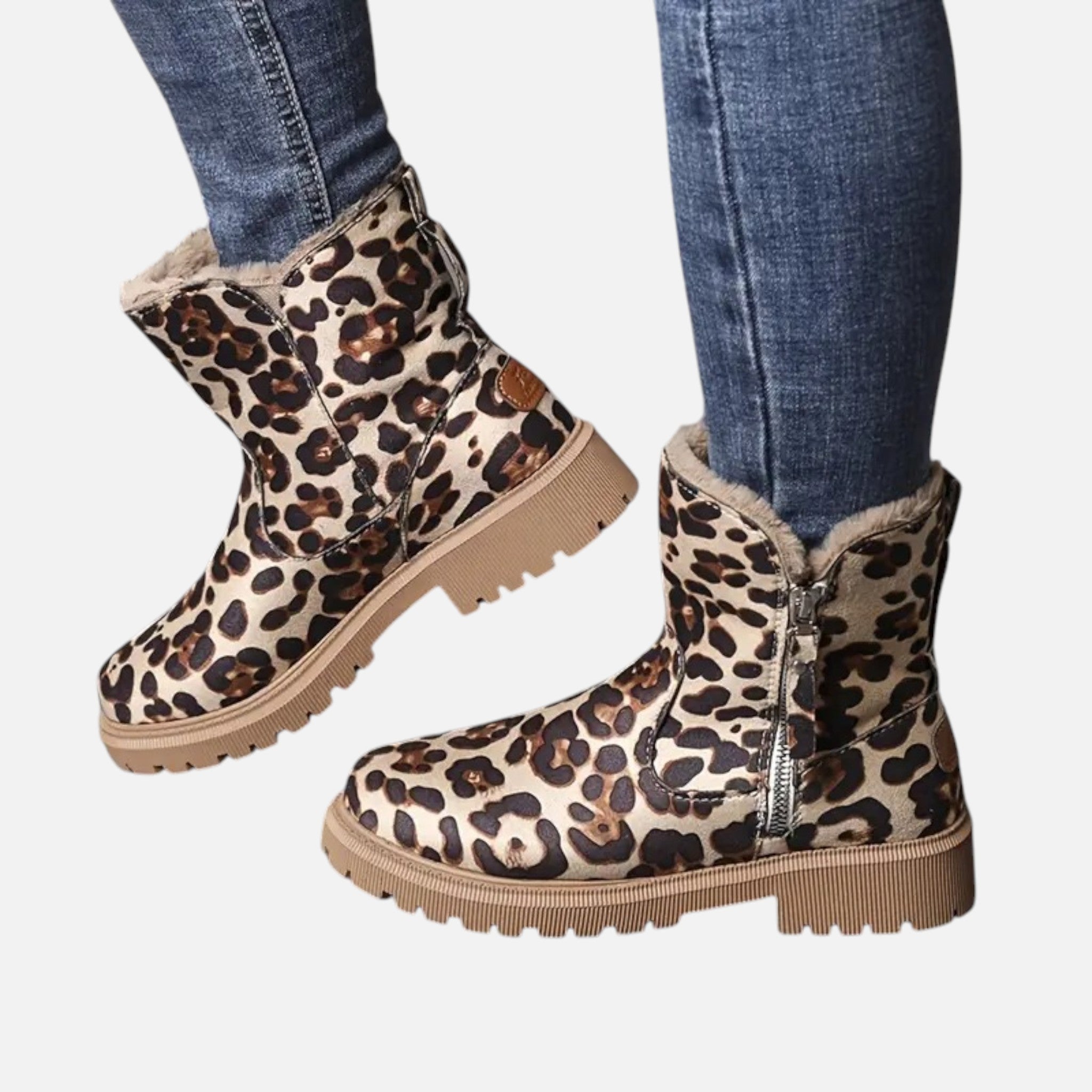 Elara | Women's Fleece-Lined Boots With Fur Trim And Slip On Design | Cozy