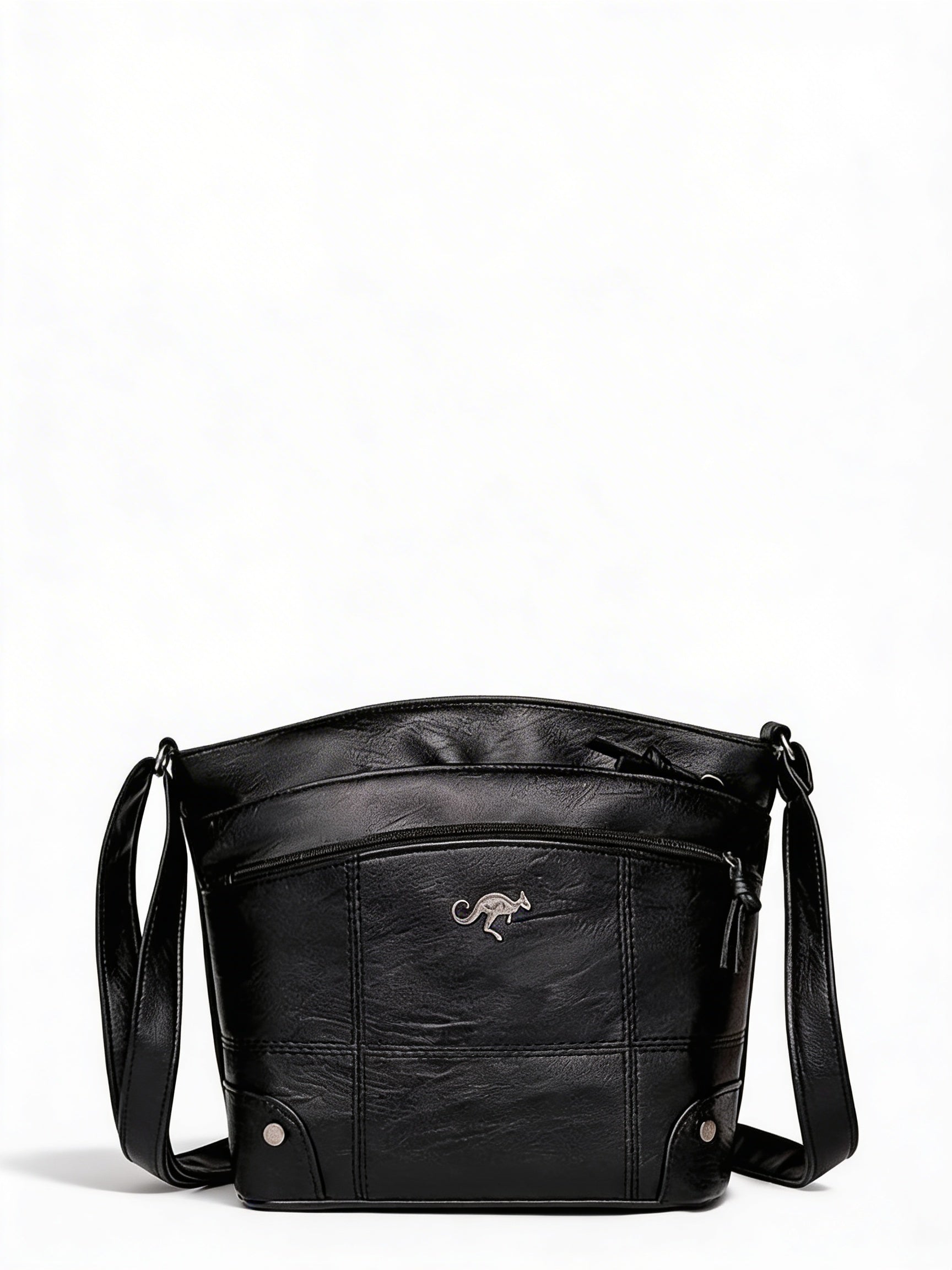 Elena | Women’s Crossbody Bag With Front Zipper Pocket And Contrast Stitch Detail | Everyday