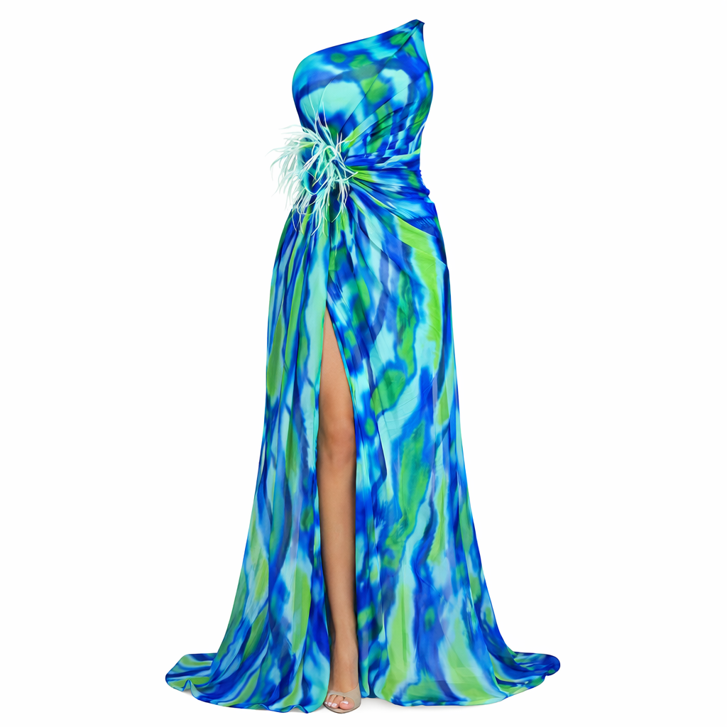 Elena | Women’s Graduation Dress With V-Neck And Puff Sleeves | Elegant