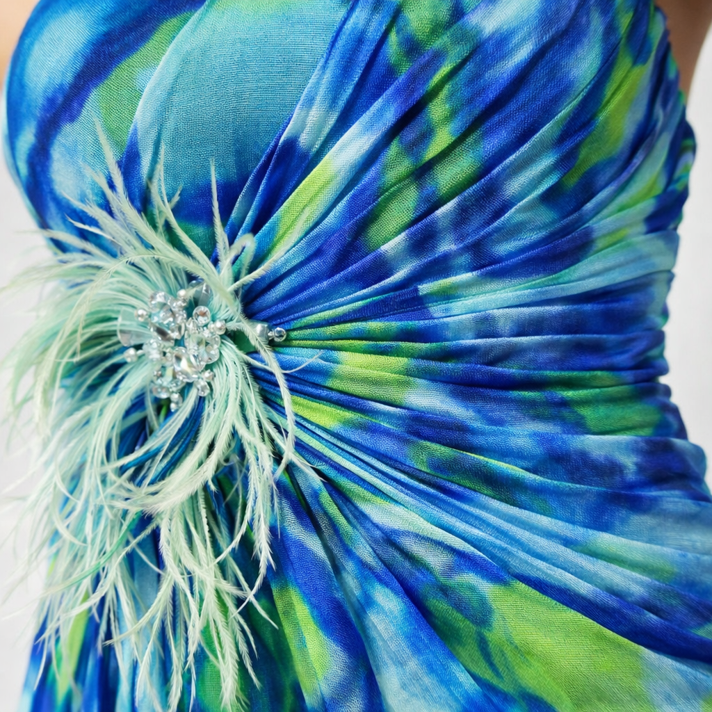 Elena | Women’s Graduation Dress With V-Neck And Puff Sleeves | Elegant