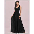 Elowen | Women's Formal Day Dress With V-Neck And Ruched Waist | Elegant
