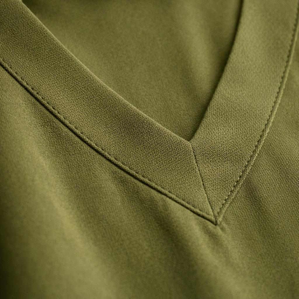 Emilia | Women's Day Dress With Flowy V Neck Design And Relaxed Midi Silhouette | Casual