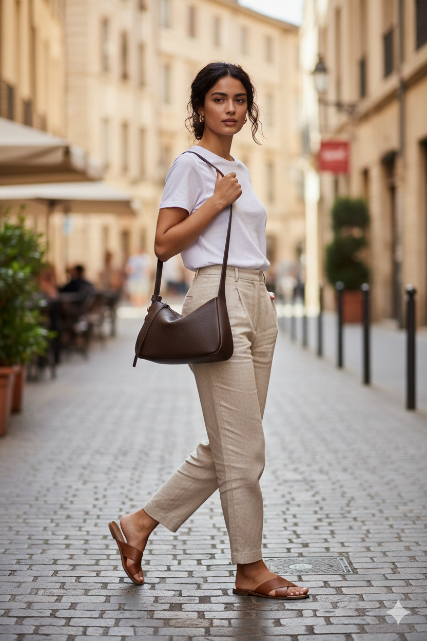 Emma | Women's Shoulder Bag With Knotted Handle And Golden Hardware | Chic