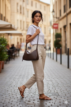 Emma | Women's Shoulder Bag With Knotted Handle And Golden Hardware | Chic