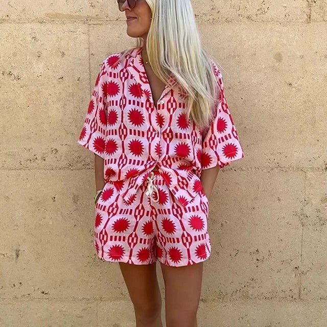 Emma | Women's V-Neck Romper With Short Sleeves