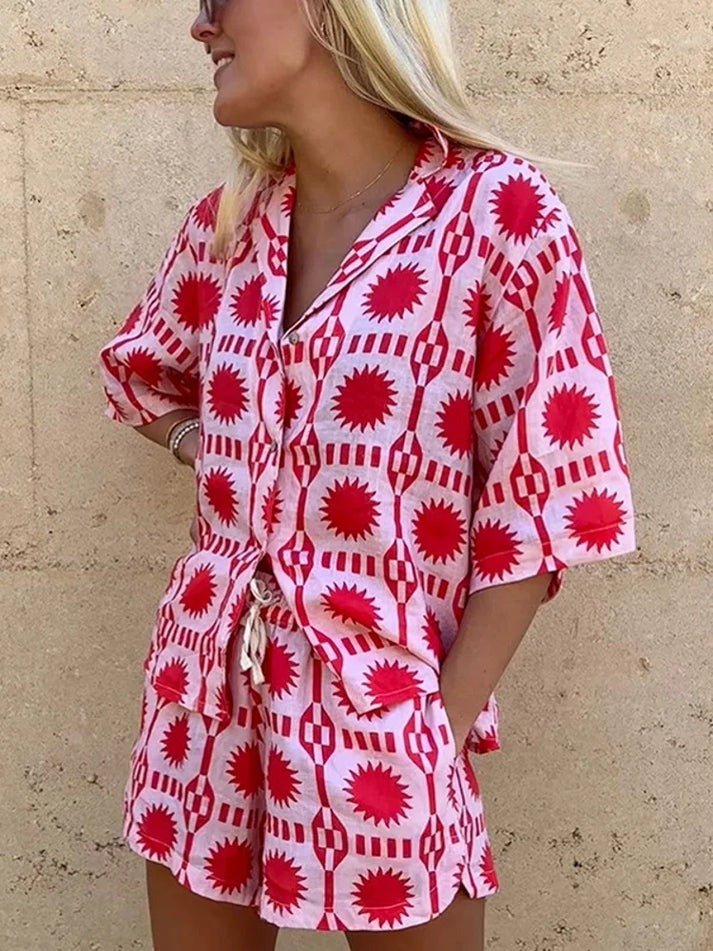 Emma | Women's V-Neck Romper With Short Sleeves