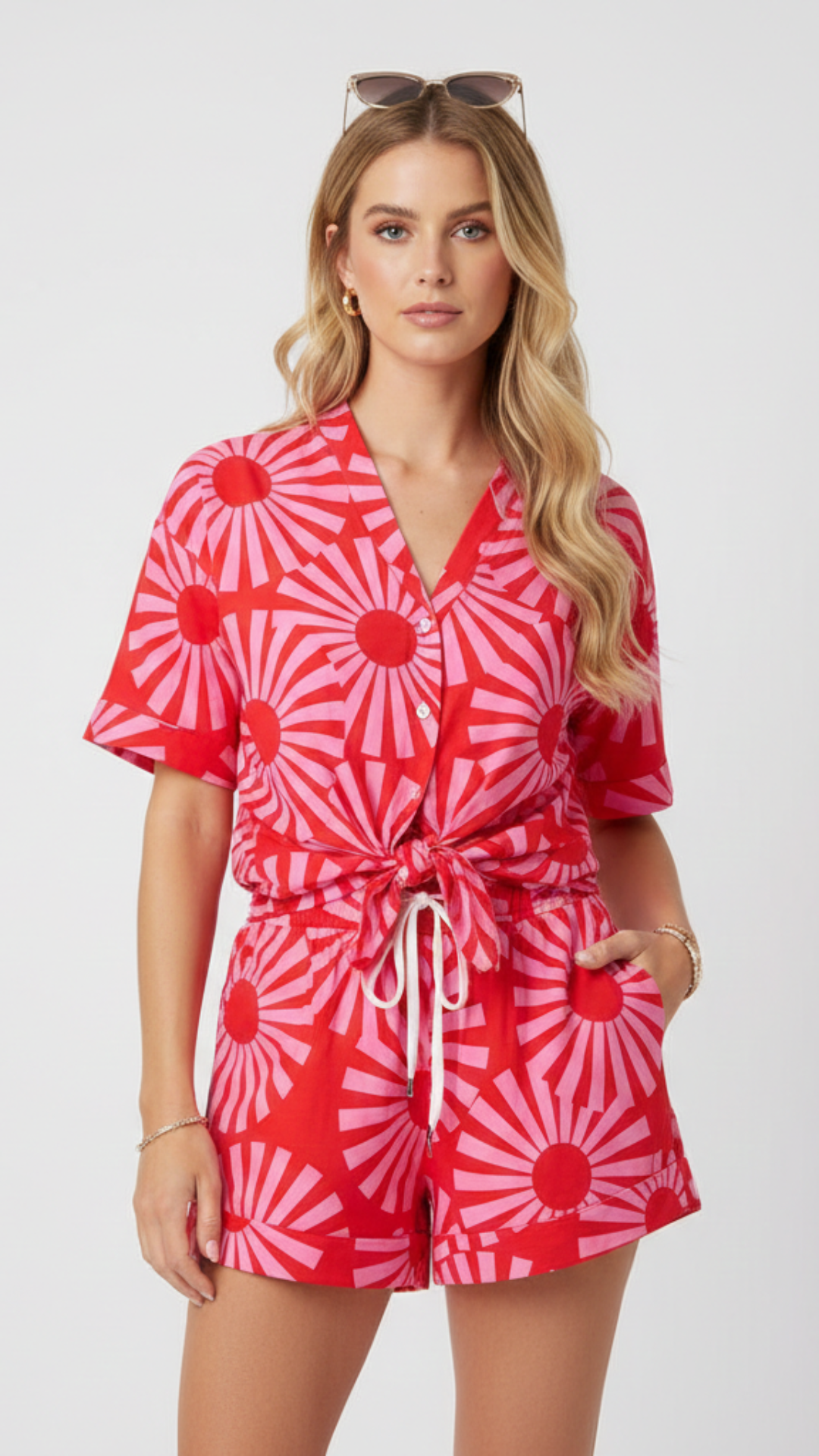 Emma | Women's V-Neck Romper With Short Sleeves