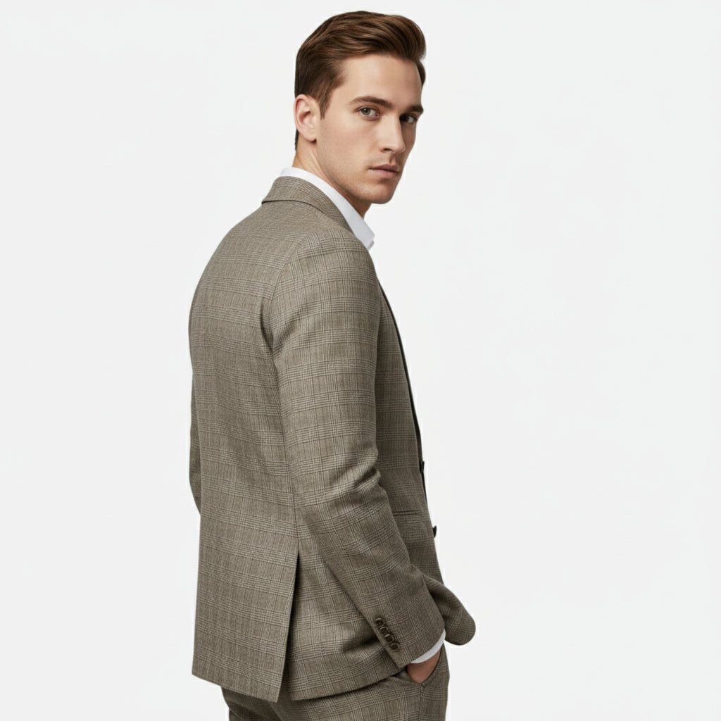 Ethan | Men's Check Blazer With Pockets And Long Sleeve | Refined